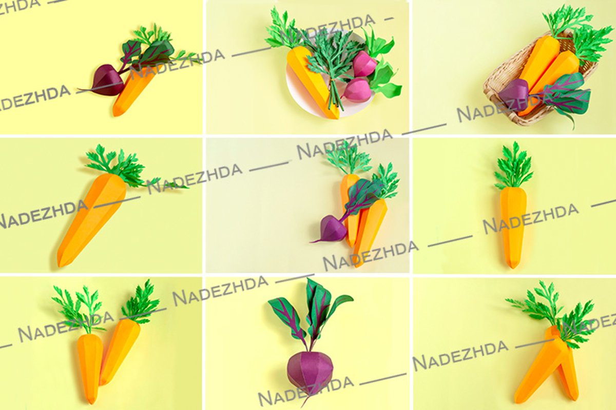 Paper carrots and beets example image 1