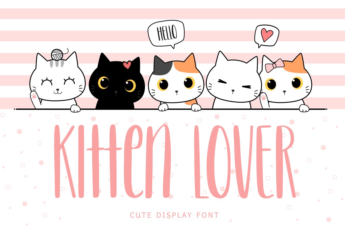 Kitten Lover Cute Display Font example image 1