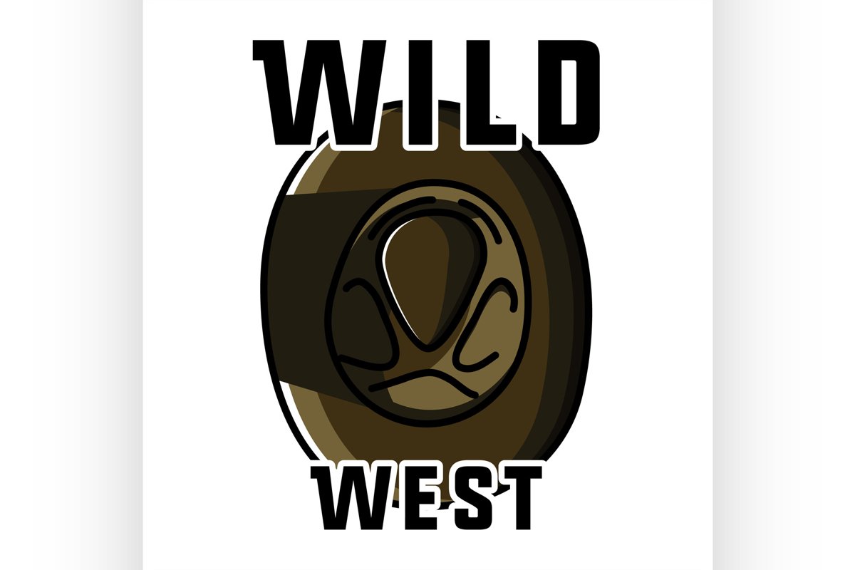 Color vintage wild west emblem example image 1