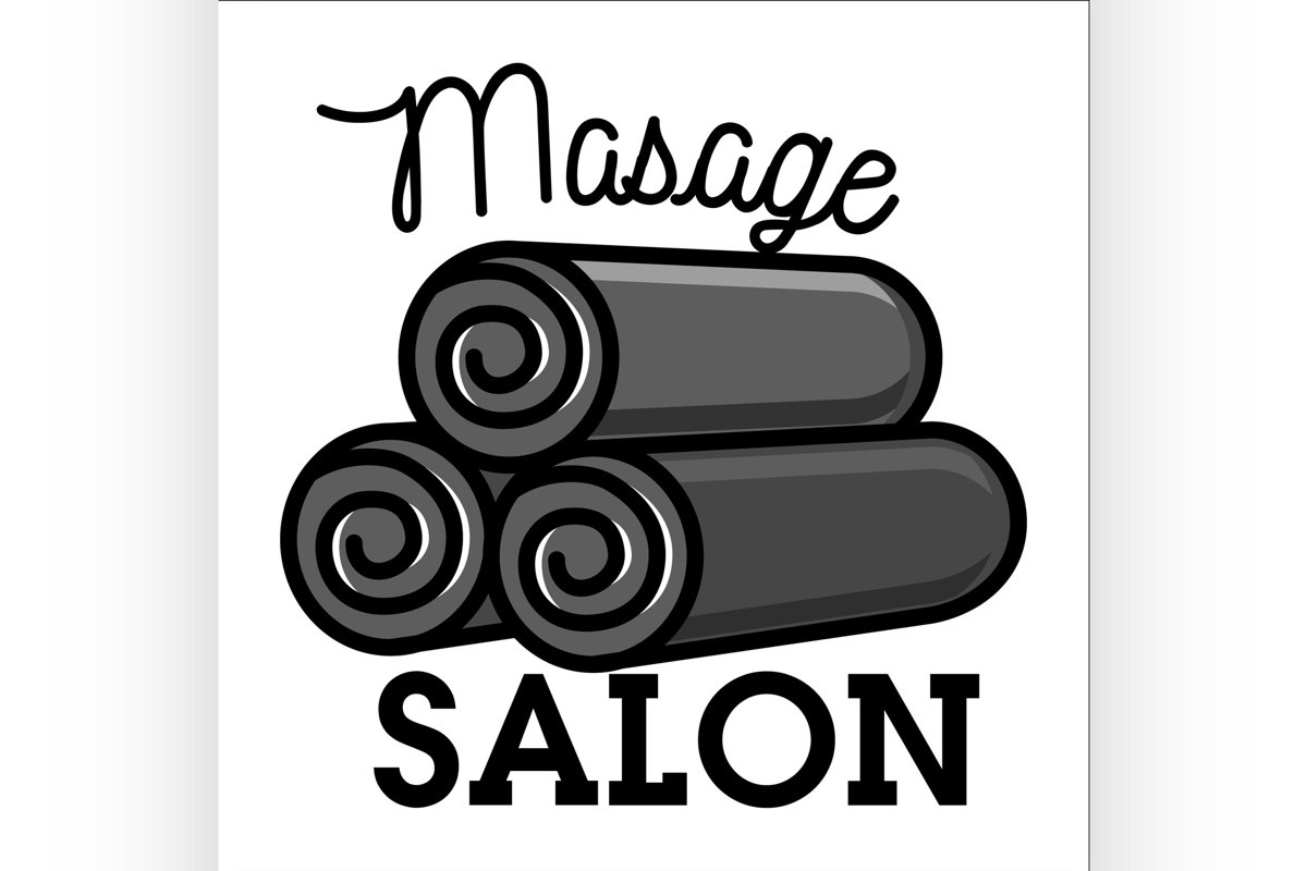 Color vintage massage salon emblem example image 1