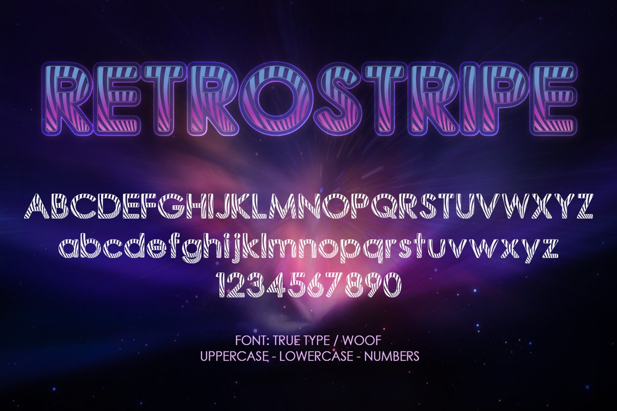 Retrostripe Font | Open Type & Woff Format example image 1
