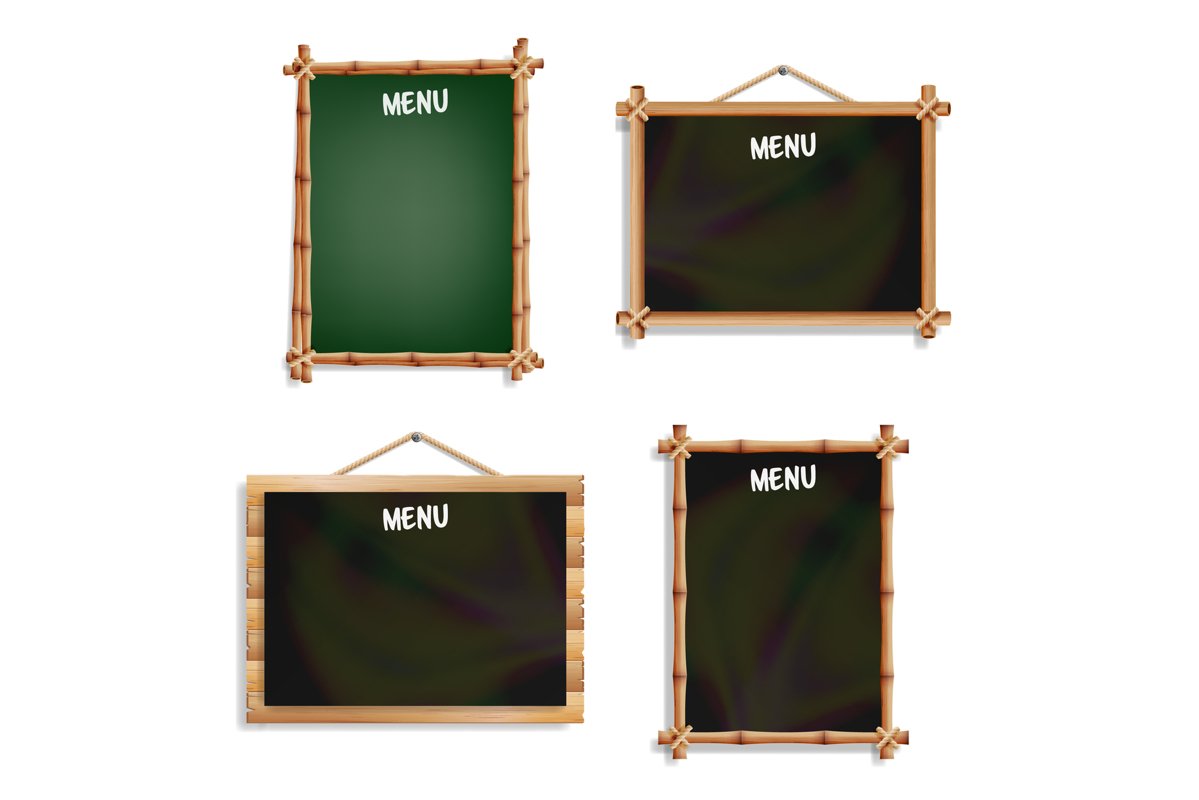Restaurant Menu Boards Set. Isolated On White Background. example image 1