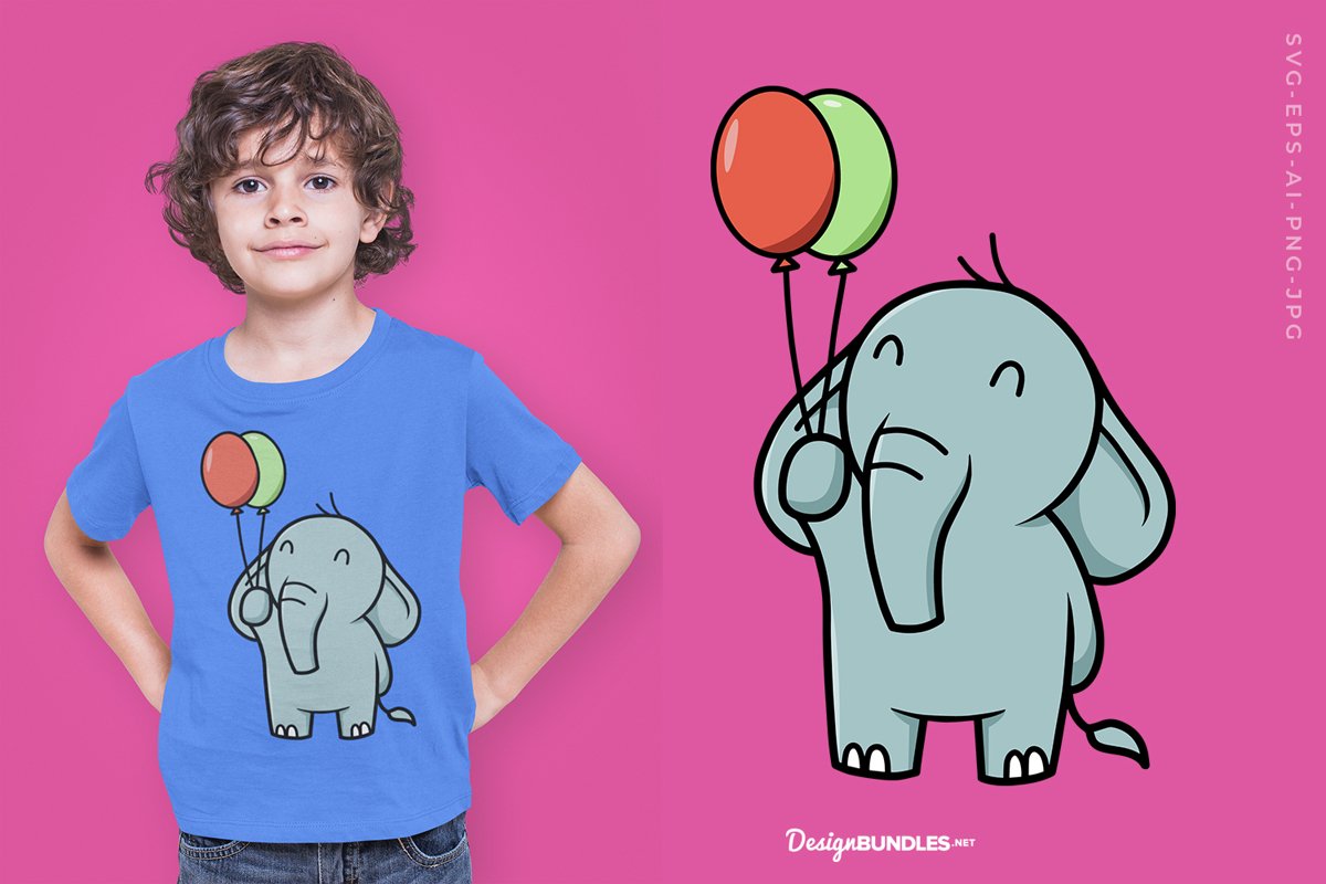 Elephant with balloons example image 1