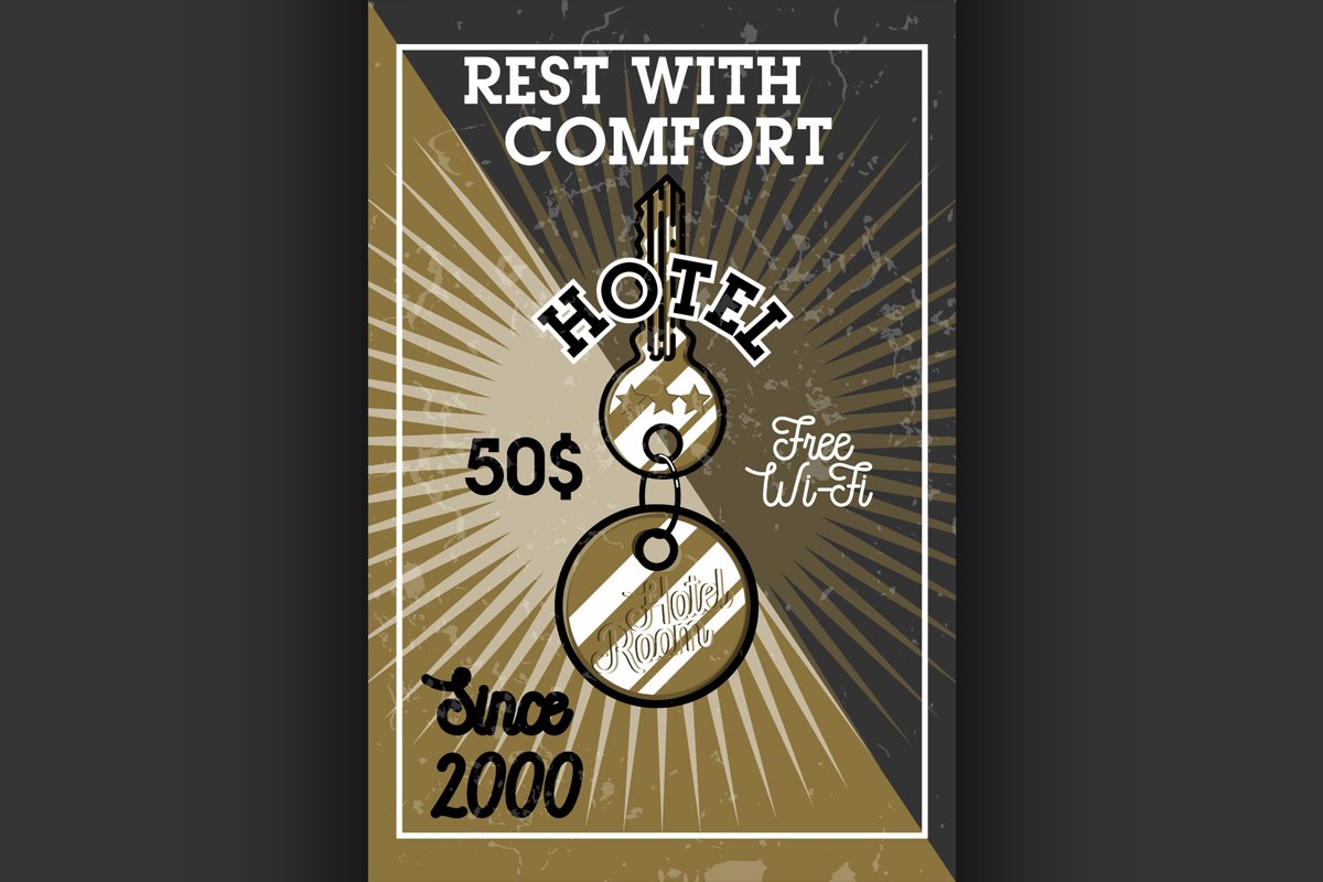 Color vintage hotel banner example image 1
