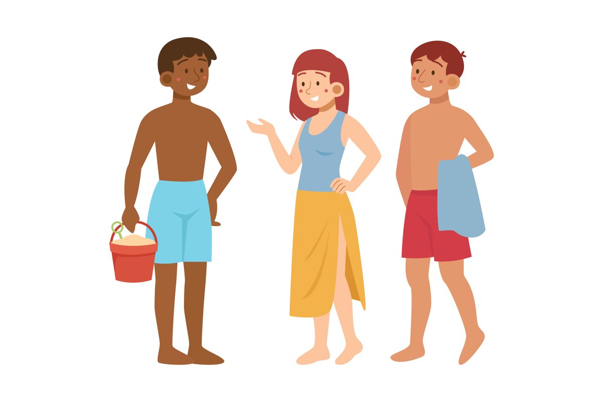 Beach People Illustration Concept example image 1