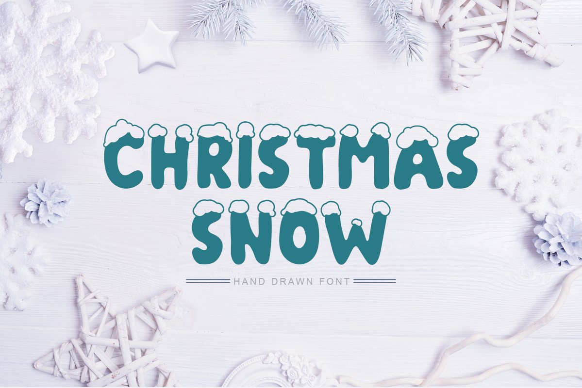 Christmas Snow Hand Drawn Font example image 1