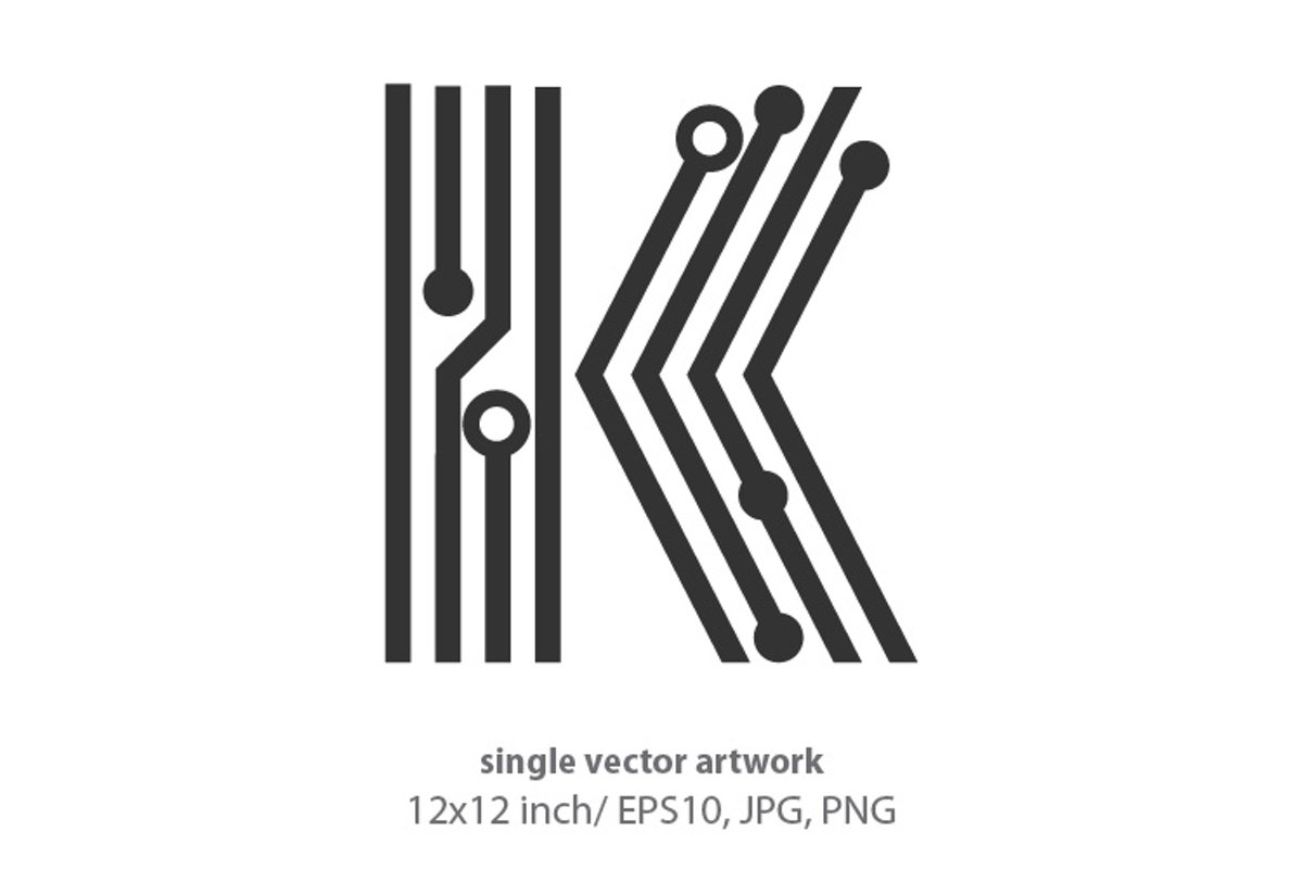 digital letter k- single vector artwork example image 1