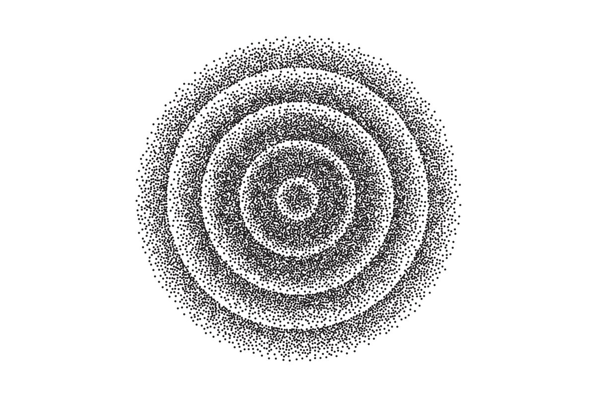 Abstract Geometric Shape Vector. Black Dotted Round Circle. example image 1
