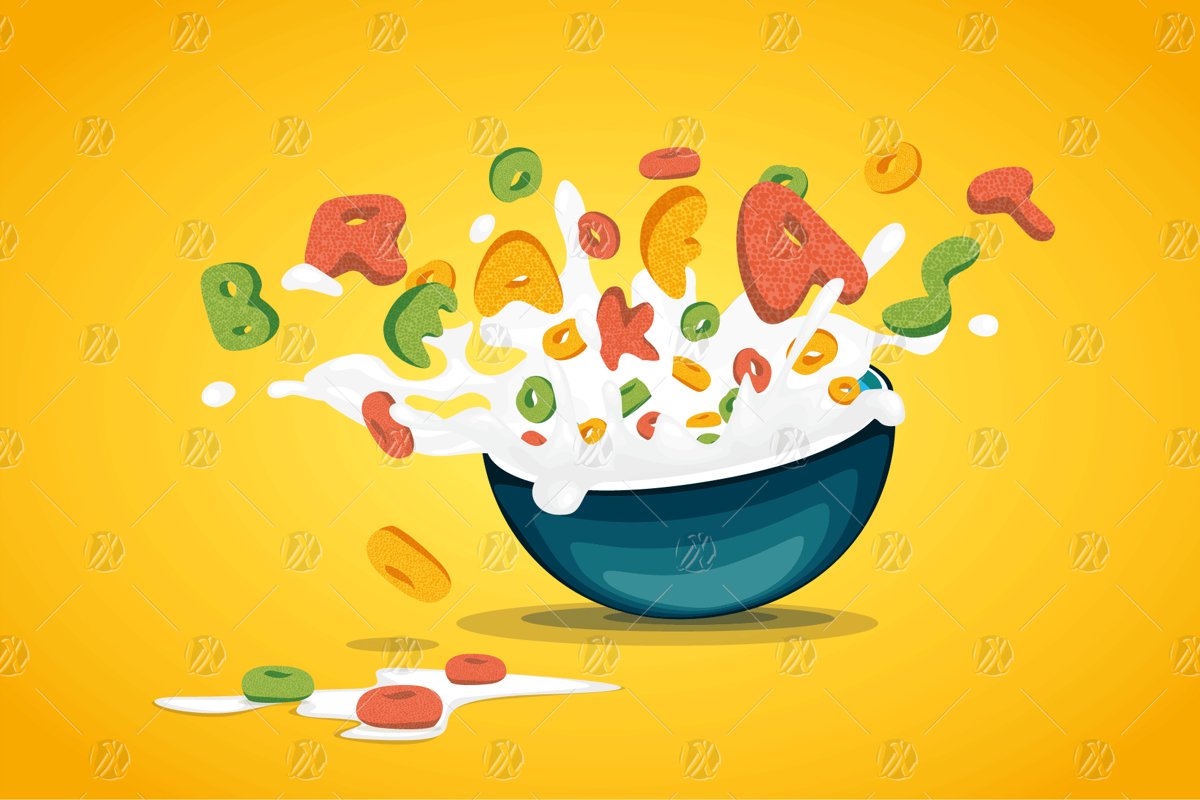 Cereal Oats Splash Milk Vector example image 1