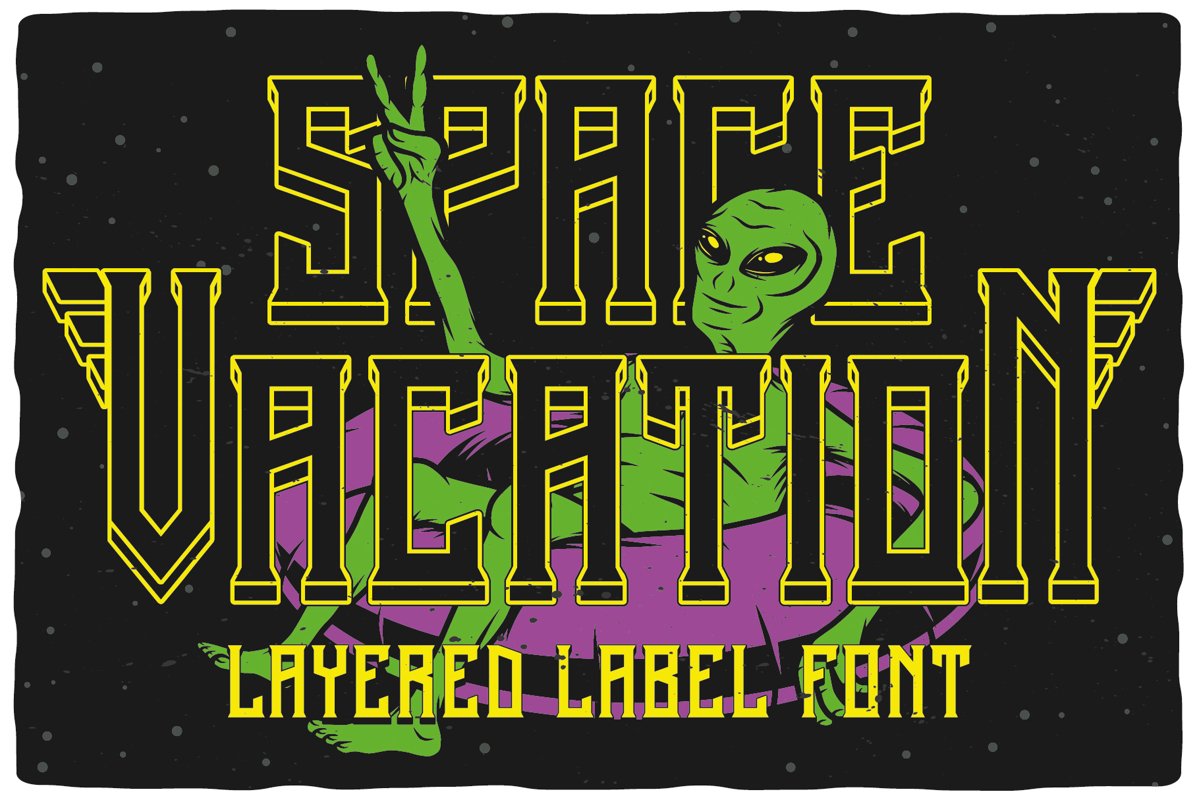 Space Vacation layered font example image 1
