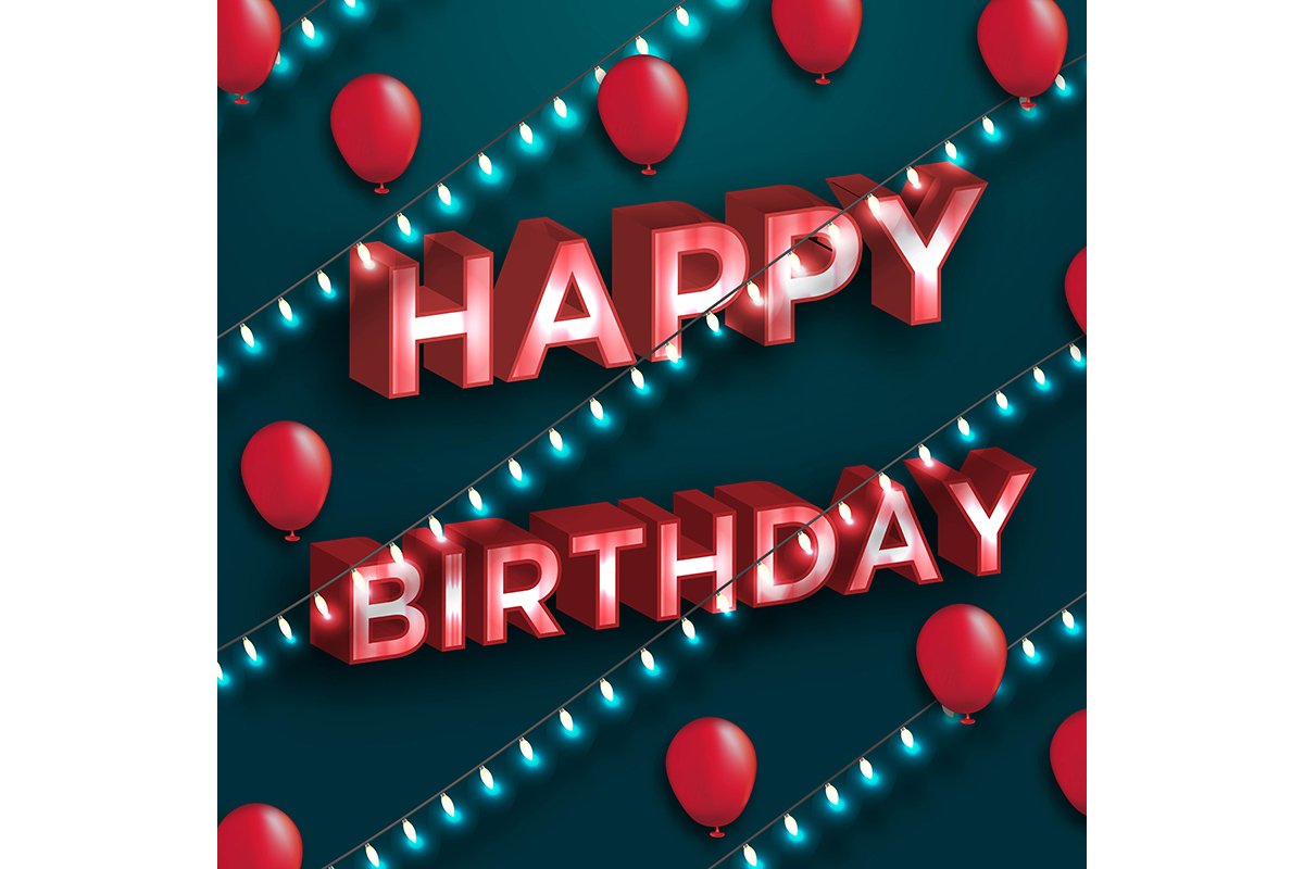 Happy Birthday typography vector design for greeting cards a example image 1