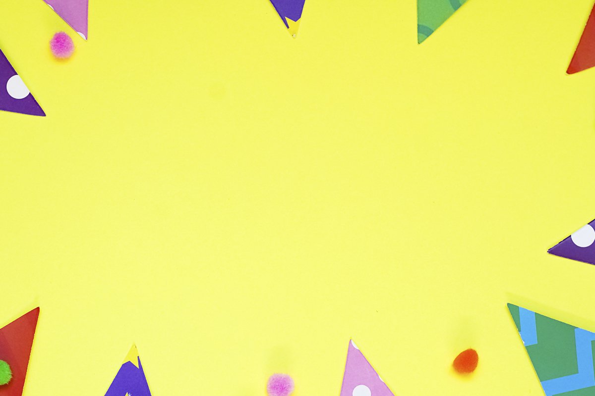 Defocused colorful party frame with birthday objets example image 1