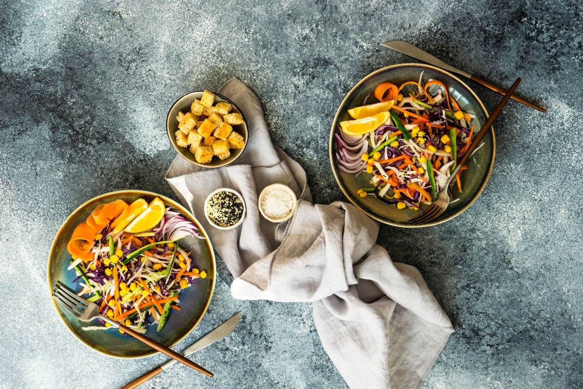 Healthy food concept with organic vegetables in salad example image 1