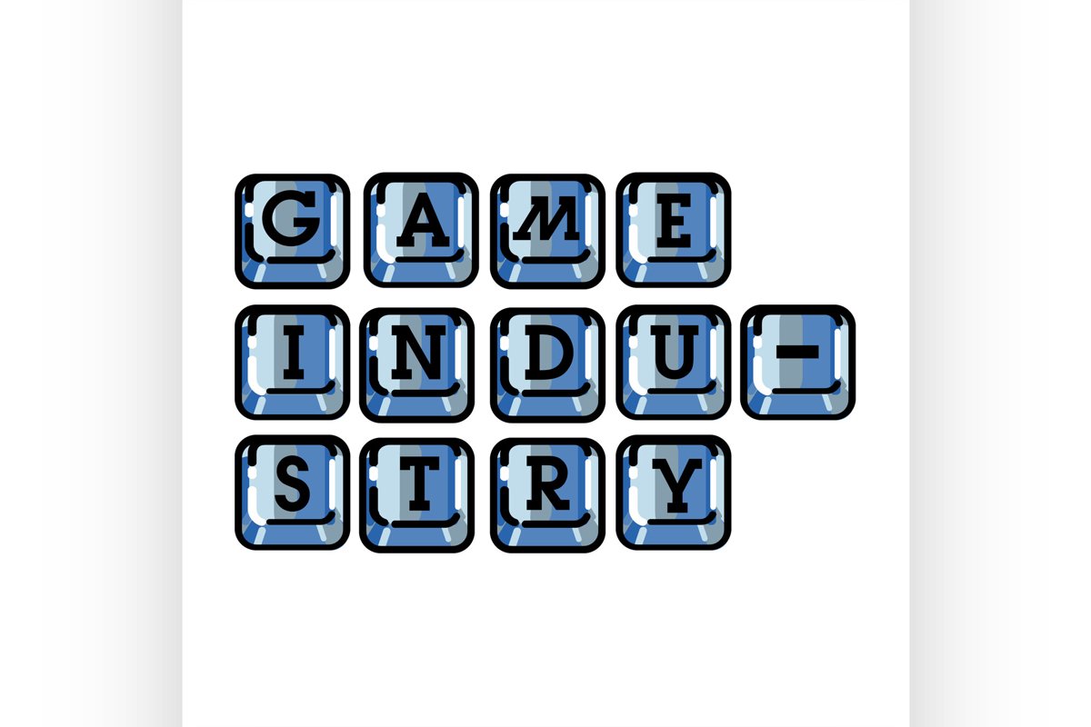 Color vintage game industry emblem example image 1
