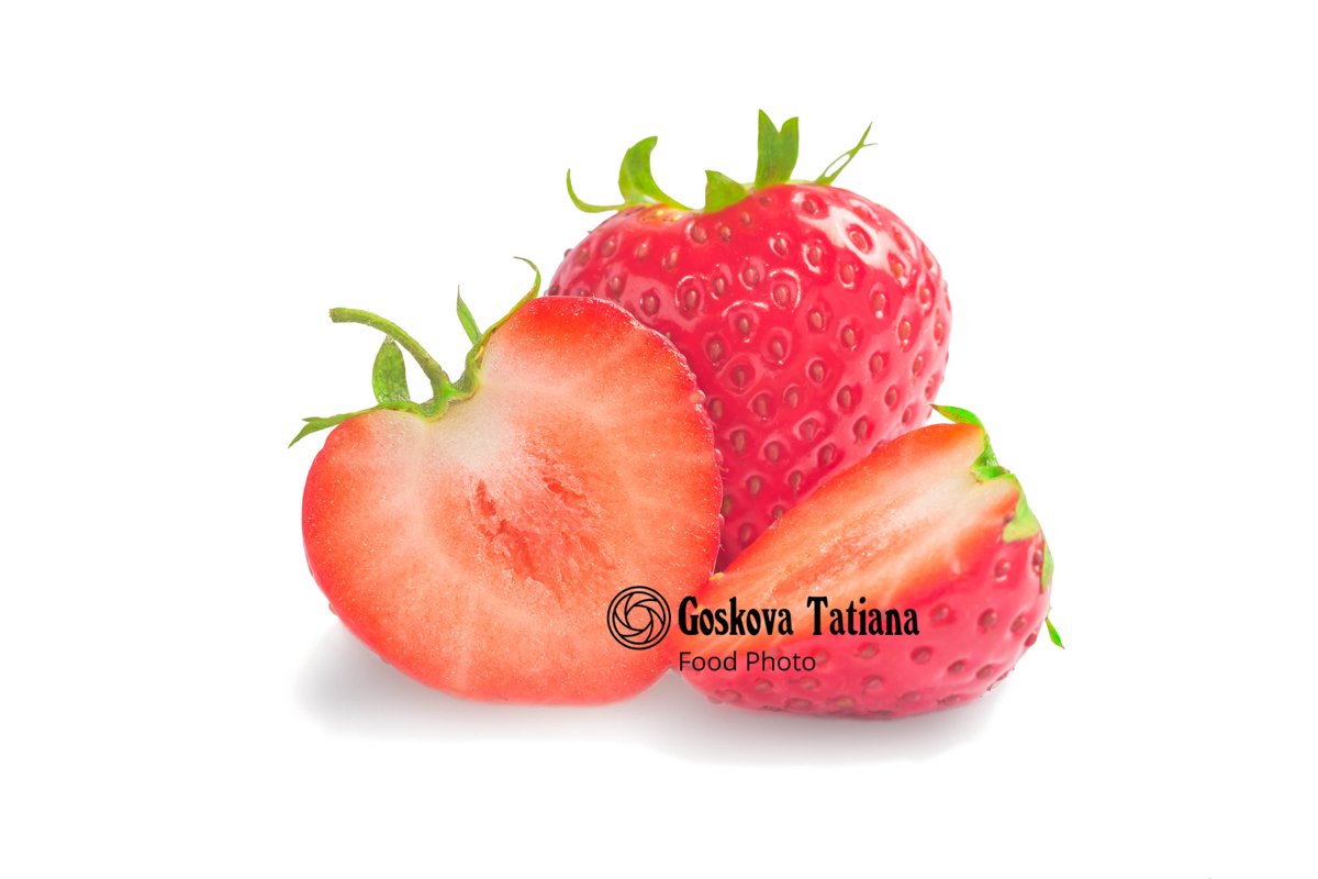 Photo of Fresh glossy strawberry isolated on white example image 1