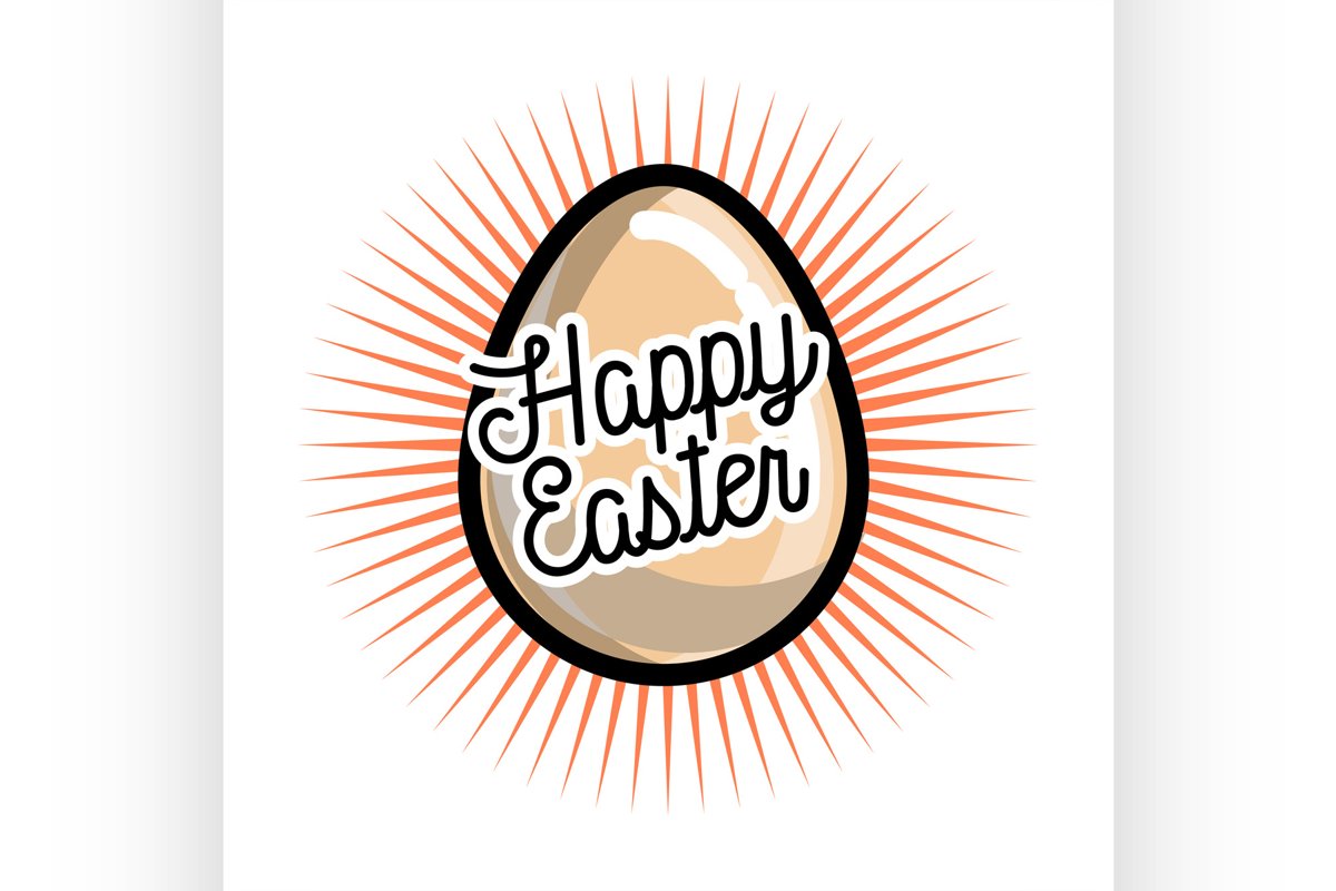Color vintage easter emblem example image 1