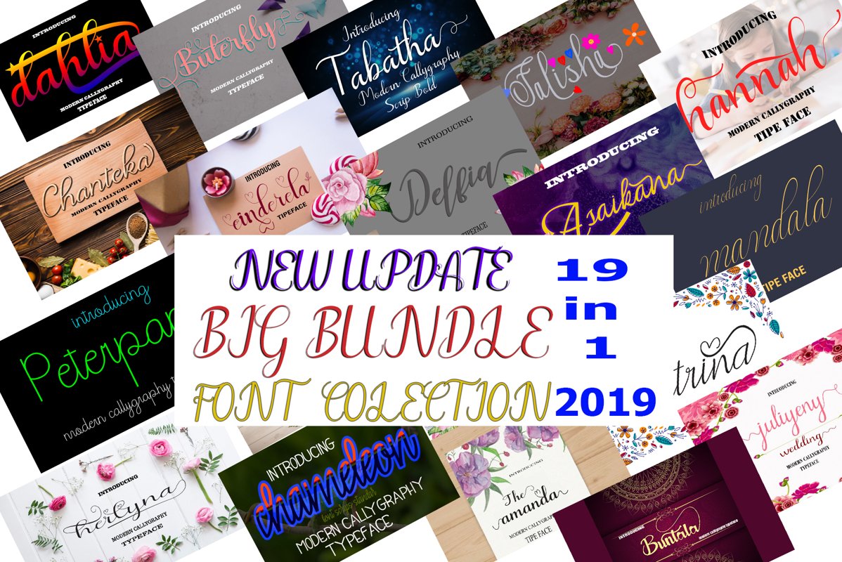 19 In 1 Font Colection 2019 -Bonuss 7 Font example image 1