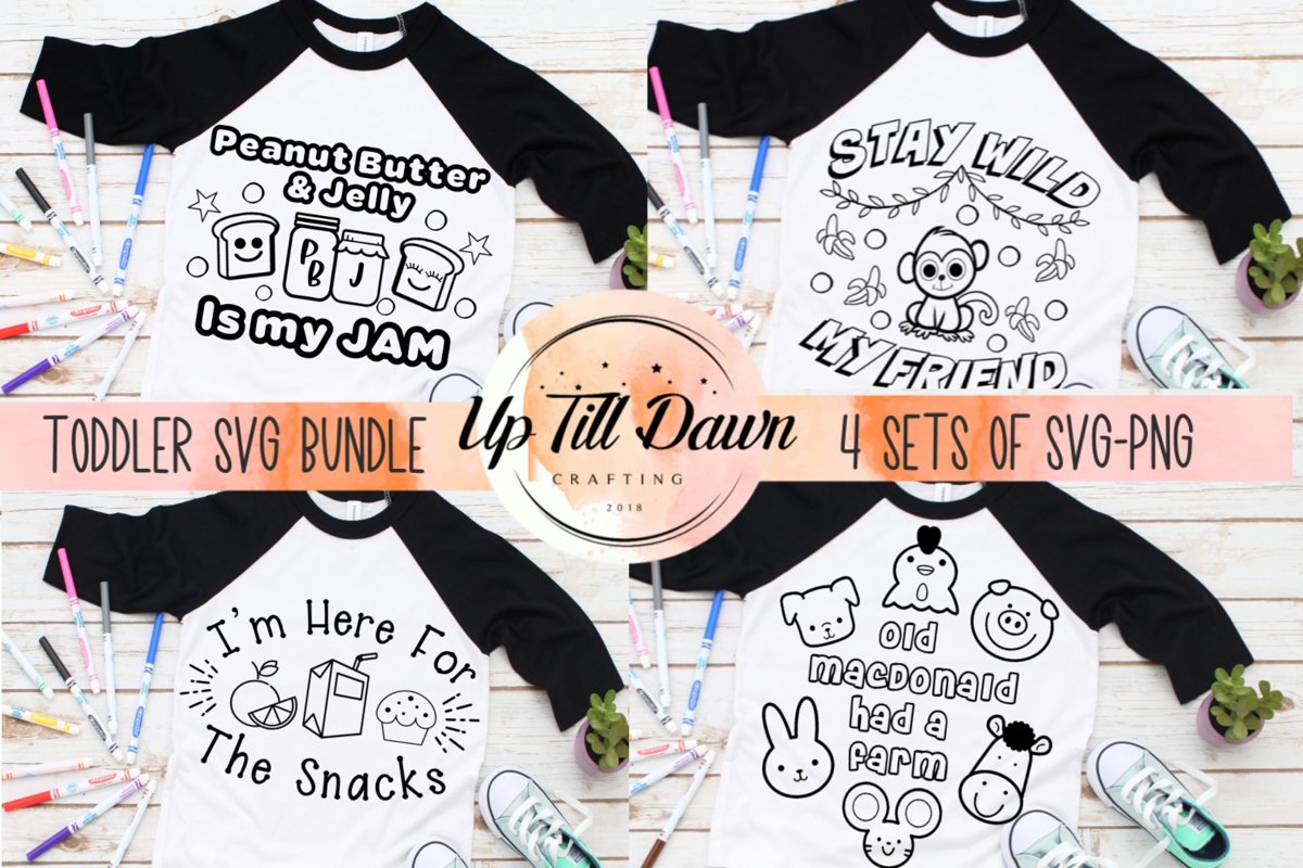 Toddler Coloring Shirt SVG Bundle example image 1