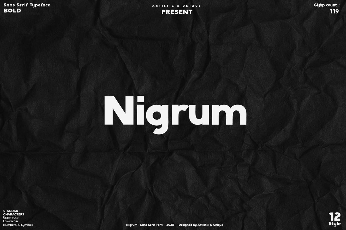 Nigrum - Sans Serif font Family example image 1