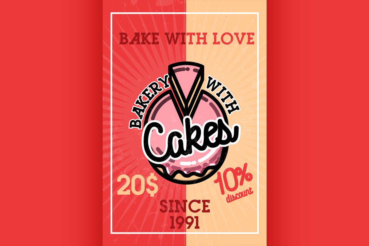 Color vintage bakery banner example image 1