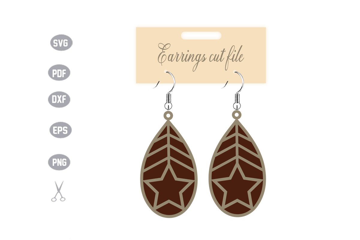 Earrings Template SVG example image 1