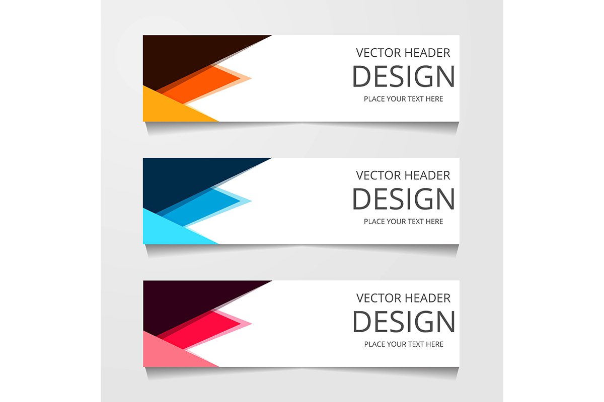 Abstract design banner, web template with three different co example image 1