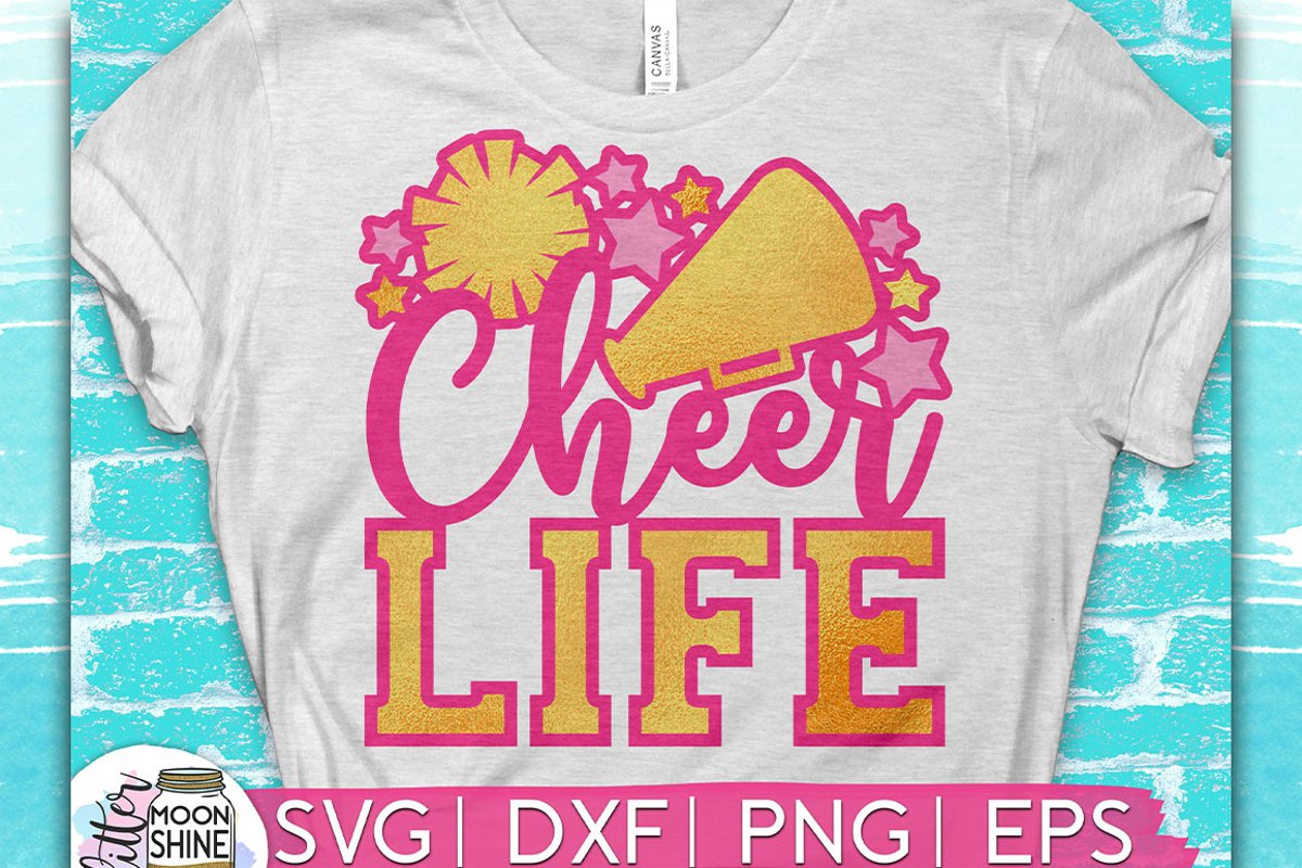 Cheer Life SVG DXF PNG EPS Cutting Files example image 1