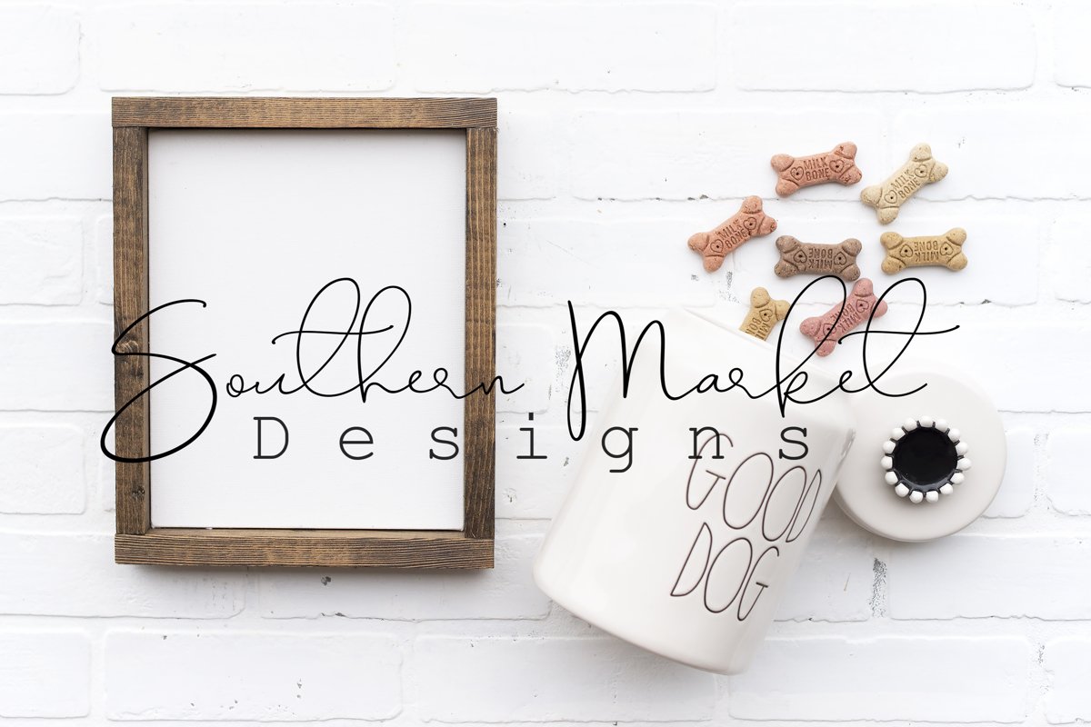 8x10 Wood Sign Dog Mock Up Farmhouse Styled Photo example image 1