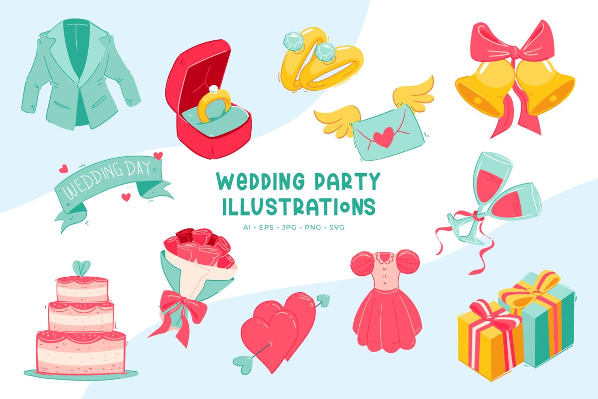 Wedding Party illustrations example image 1