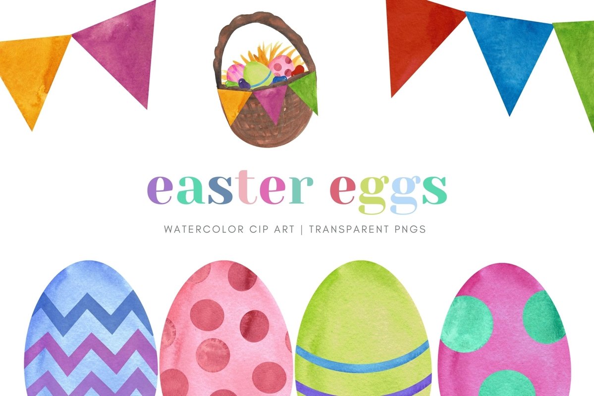 Easter Egg Watercolor Clip Art Sublimation Jelly Beans example image 1