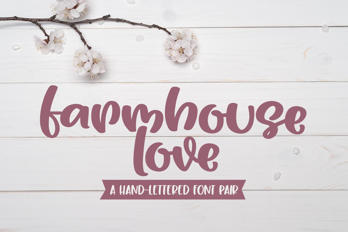 Farmhouse Love - A Playful Handlettered Font Pair example image 1