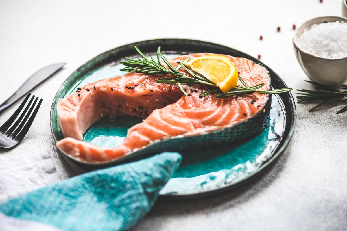 Healthy food concept with salmon example image 1