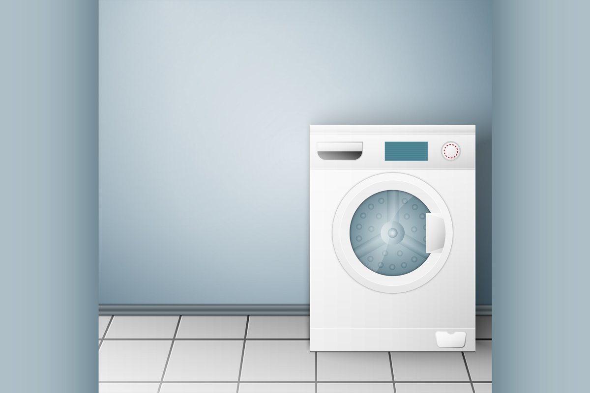 Wash machine on light background example image 1
