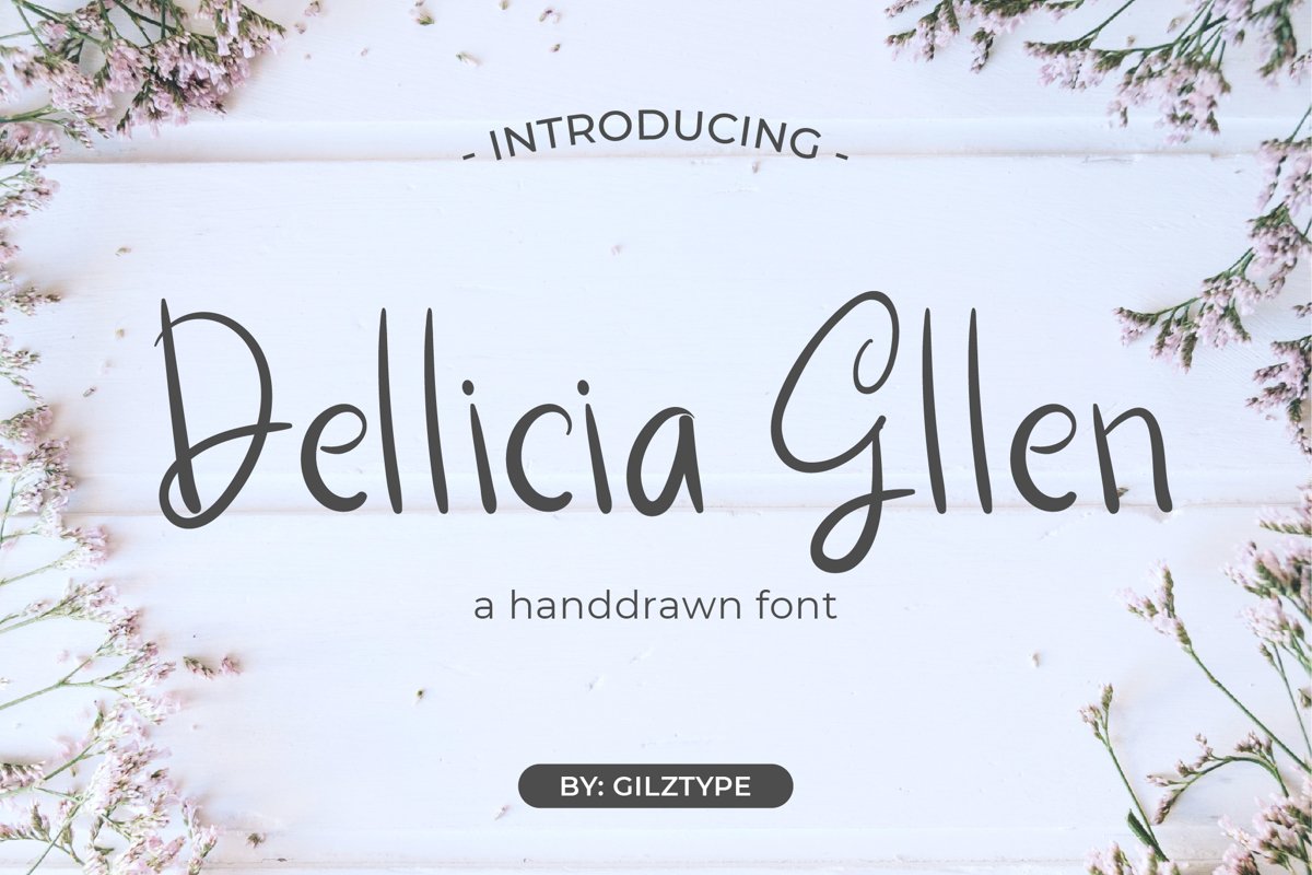Dellicia Gllen - A Handrawn Font example image 1