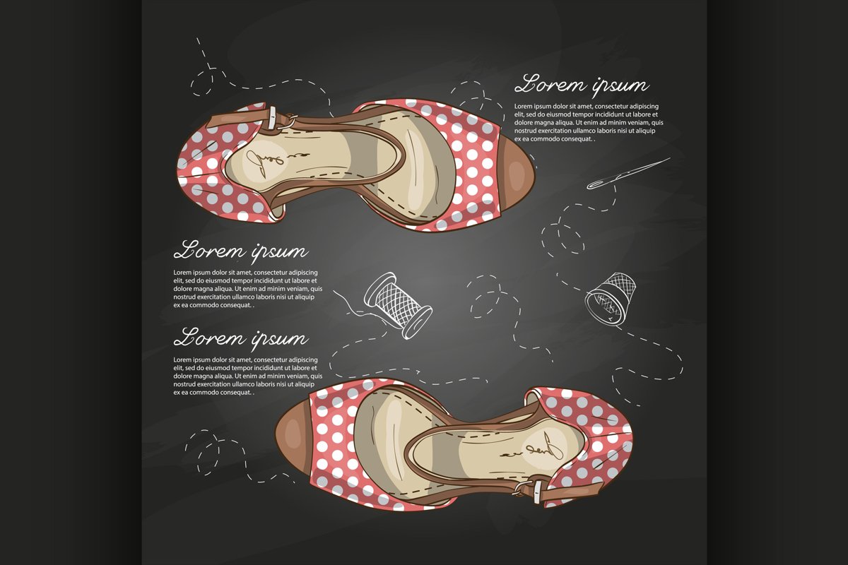 Fashion vector sketch womens shoes. example image 1