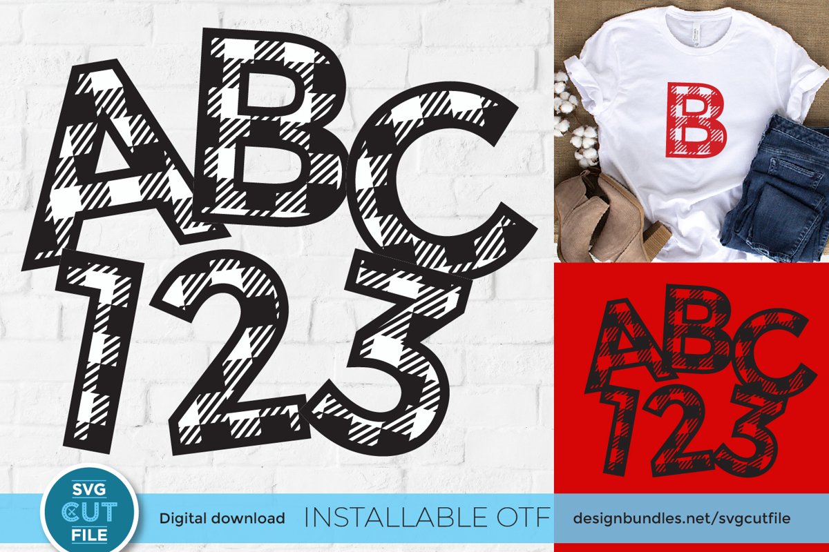 Buffalo Plaid installable OTF font- a gingham pattern font example image 1