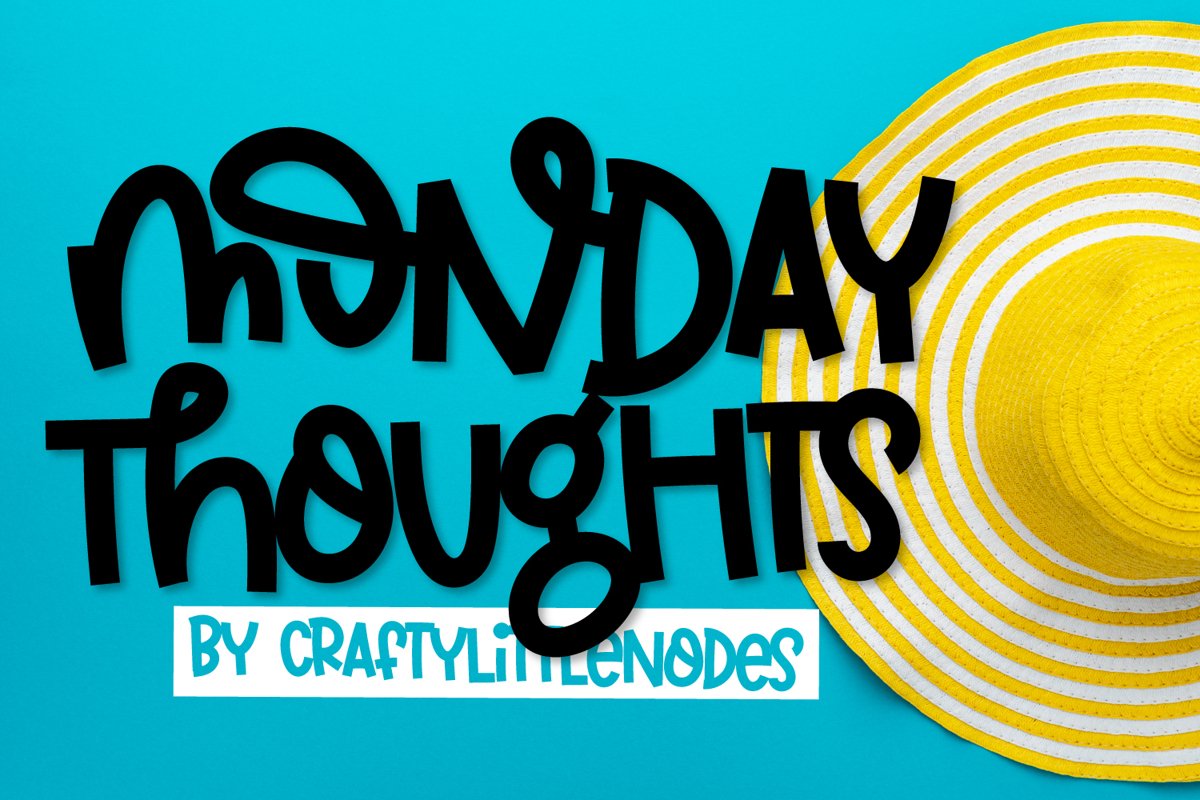 Monday Thoughts - A Quirky Thick Font example image 1