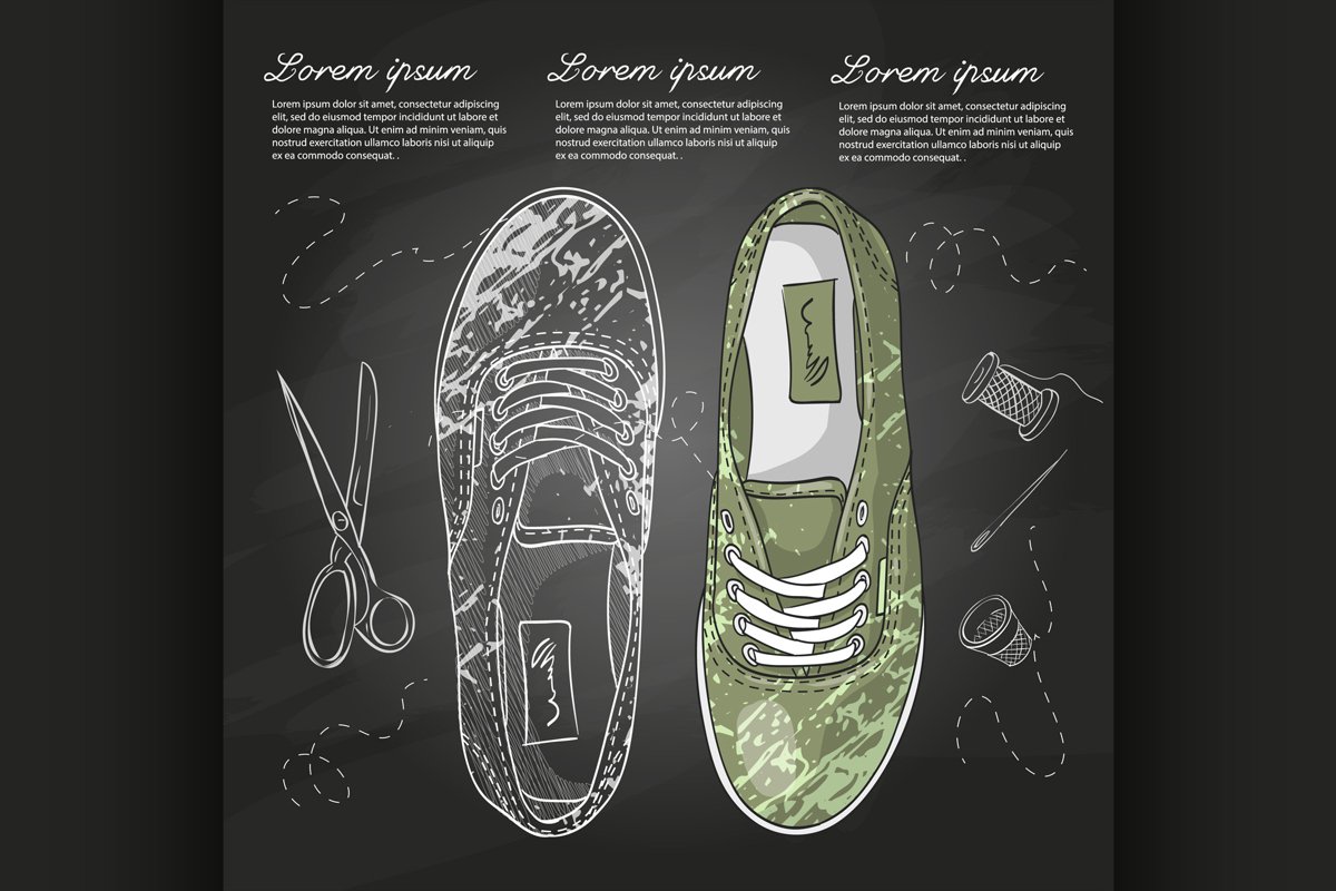 Fashion vector sketch womens shoes. example image 1
