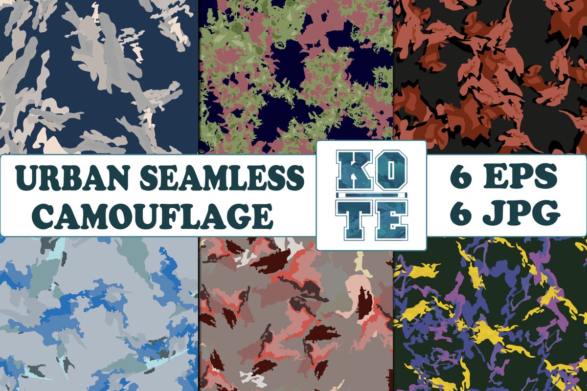 6 Seamless Military Urban Camouflage example image 1