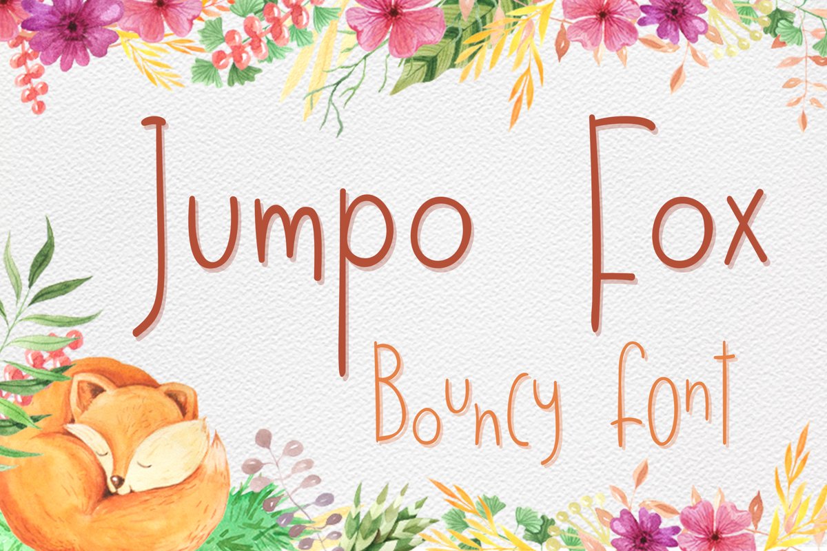Jumpo Fox - thin bouncy font example image 1