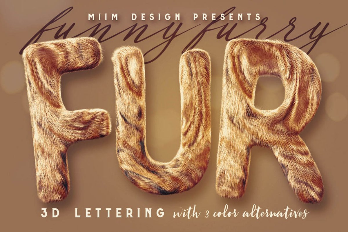 Funny Furry - 3D Lettering example image 1