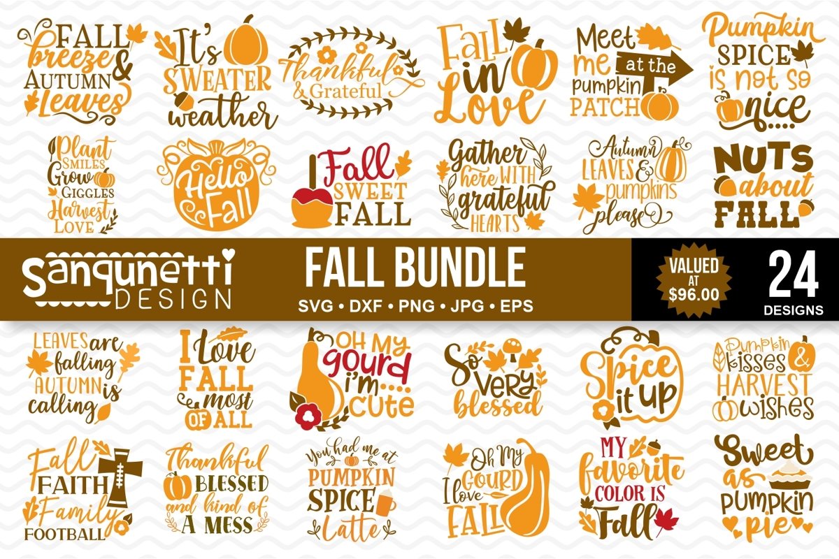 Fall SVG bundle, autumn cut files example image 1