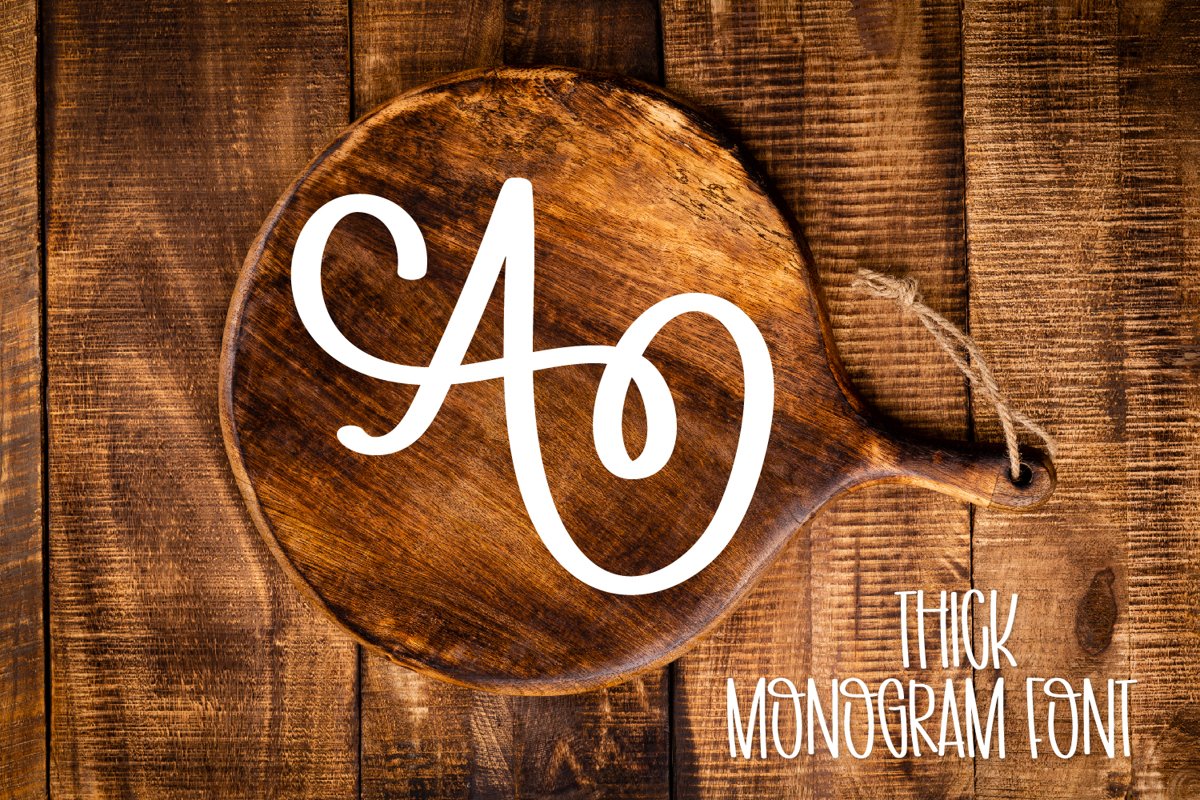 Thick Monogram Font - A-Z Letters example image 1
