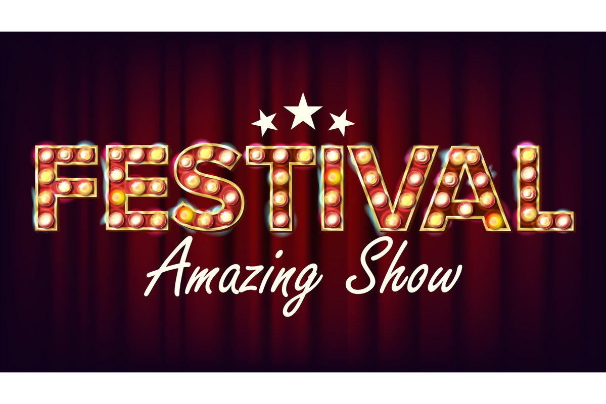 Festival Amazing Show Banner Sign Vector. For Brochure example image 1