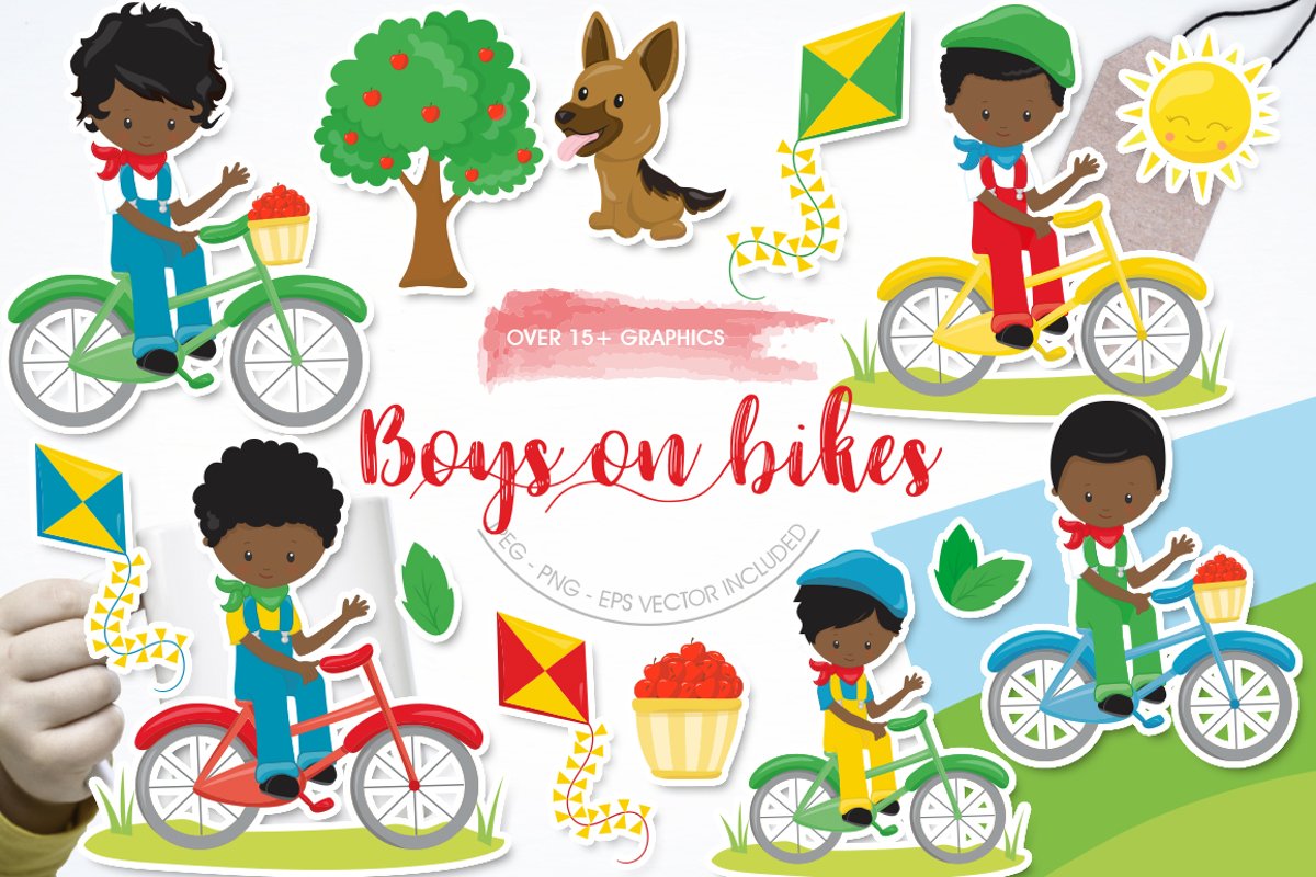 African American Boys on bikes example image 1