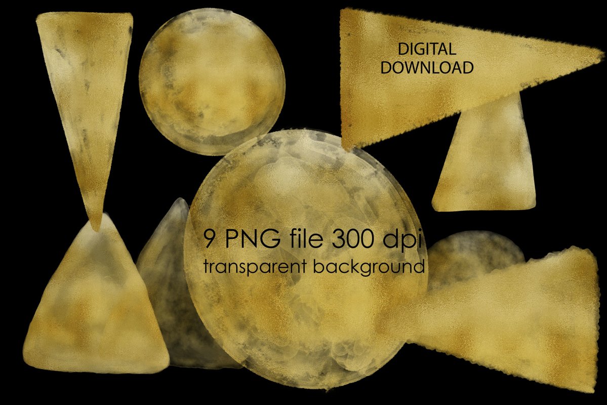 Gold Geometric forms PNG Clipart example image 1