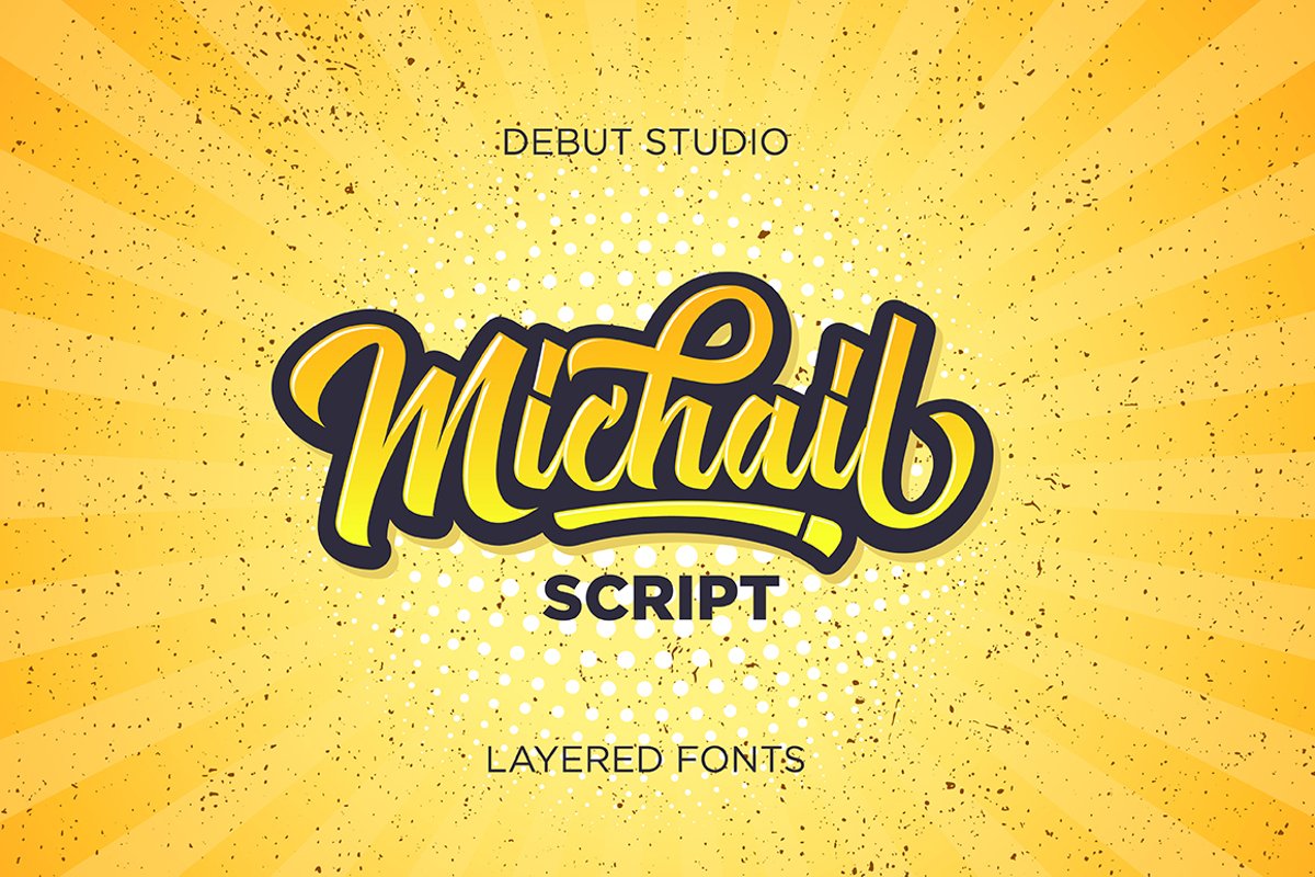 Michail Script - Layered Fonts example image 1