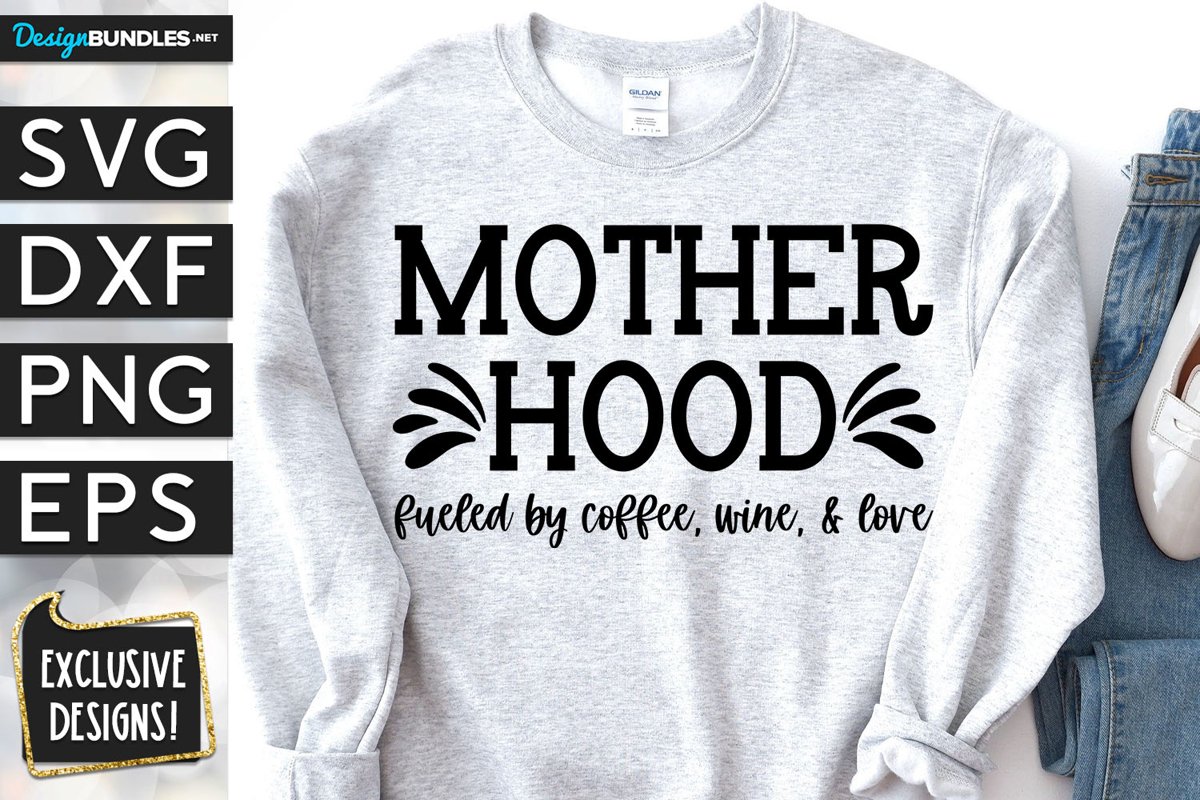 Motherhood Fueled By Love SVG DXF PNG EPS example image 1