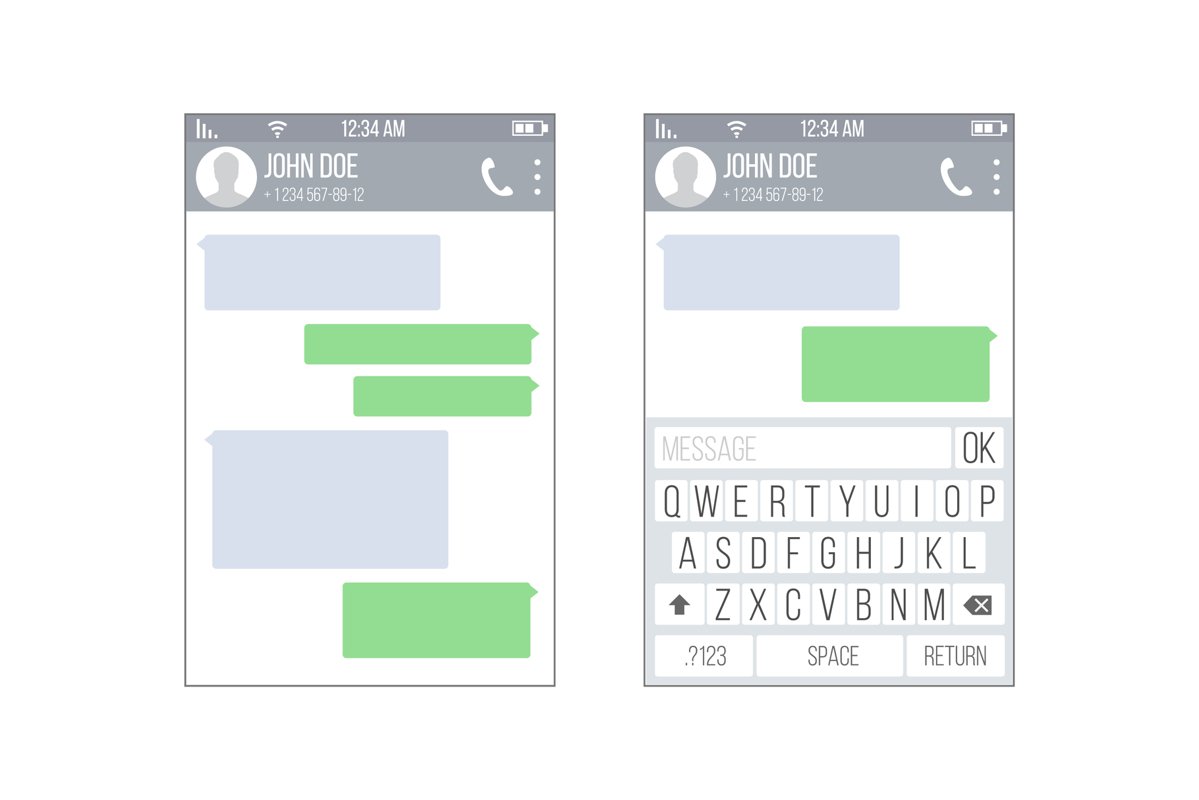 Mobile UI Kit Messenger Vector. Chat App Design Template. example image 1