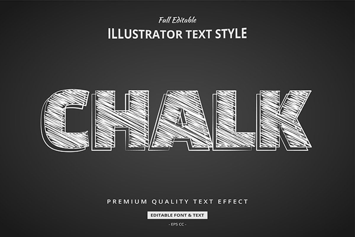 Chalk Texture Illustrator Text Style Effect